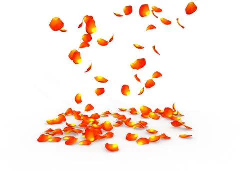 Rose petals fall to the floor Stock Illustration