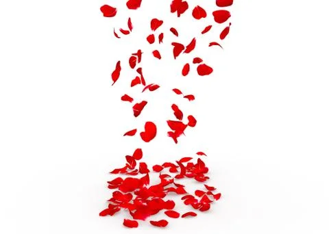 Rose petals fall to the floor Stock Illustration