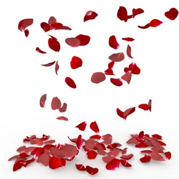 Rose petals fall to the floor Stock Illustration