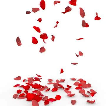 Rose petals fall to the floor Stock Illustration