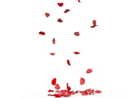 Rose petals fall to the floor Stock Illustration
