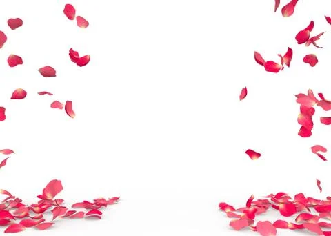 Rose petals fall to the floor Stock Illustration