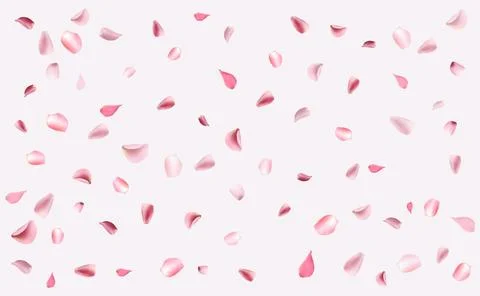 Rose petals falling down background Stock Illustration