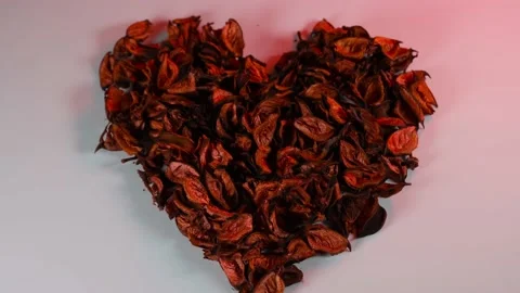 Rose petals heart Stock Footage 169748099
