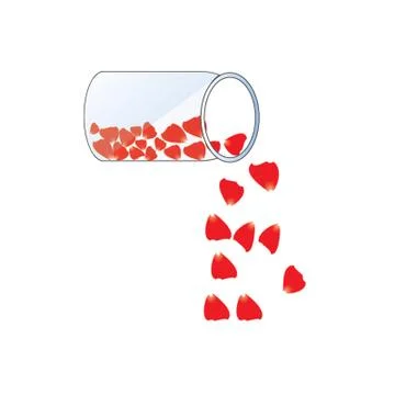 Rose petals in jar Stock Illustration