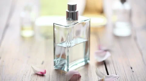 Rose petals with perfume Stock Footage 1055043