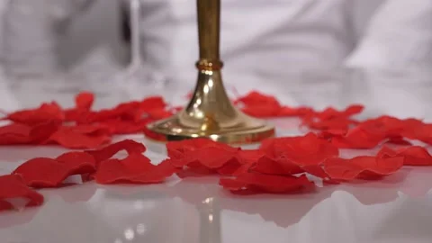 Rose petals on the table 4K 스톡 동영상 137211410