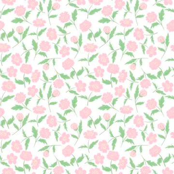 Rose Pink Colorful Seamless Pattern White Background 스톡 일러스트