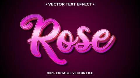 Rose pink editable vector text effect with luxury concept Stock Illustration