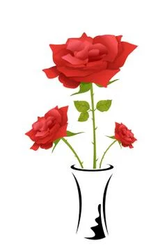 Rose in pot Stock Illustration