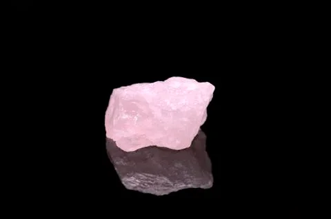 Rose Quartz on black background 스톡 사진