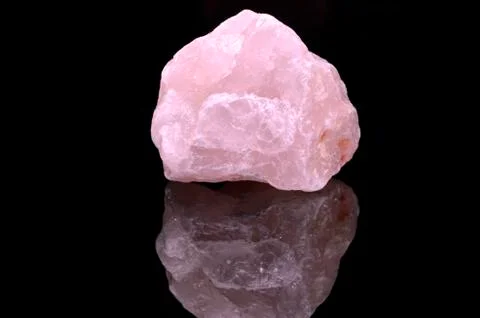 Rose Quartz on black background 스톡 사진
