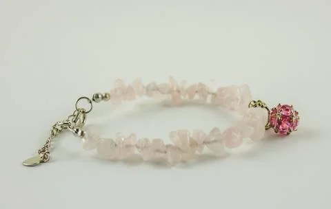 Rose quartz bracelet  Stock Photos