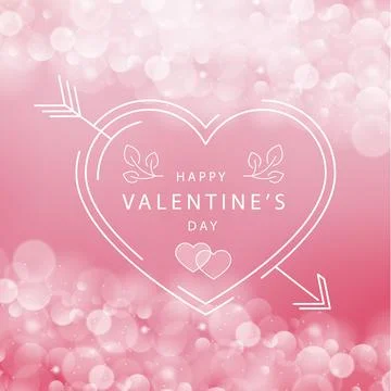 Rose red bokeh background with congratulation Valentine's Day - Vector 스톡 일러스트