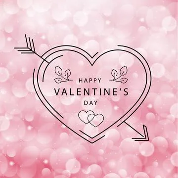 Rose red bokeh background with congratulation Valentine's Day - Vector 스톡 일러스트
