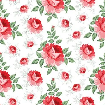 Rose seamless background. Stock Illustration