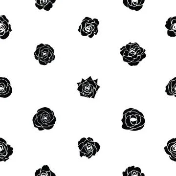 Rose seamless pattern background icon. Stock Illustration