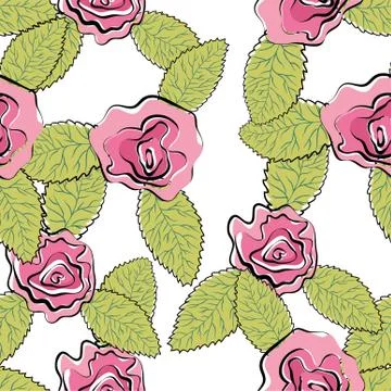 Rose seamless pattern Stock Illustration