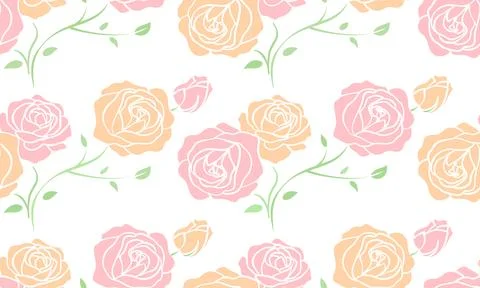 Rose seamless pattern. Stock Illustration
