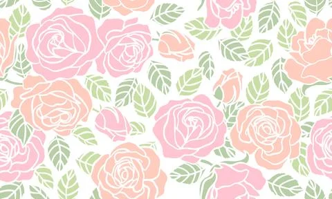 Rose seamless pattern. Stock Illustration