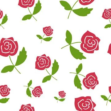 Rose seamless pattern. Rose oil logo for cosmetic and parfume design. Hand dr Stock Illustration