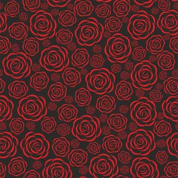 Rose seamless pattern. Vector illustration. Stock Illustration