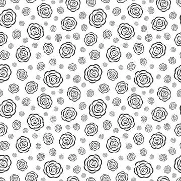 Rose seamless pattern. Vector illustration. Stock Illustration
