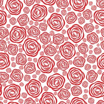 Rose seamless pattern. Vector illustration. Stock Illustration