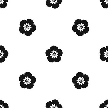 Rose of Sharon, korean flower pattern seamless black イラスト素材