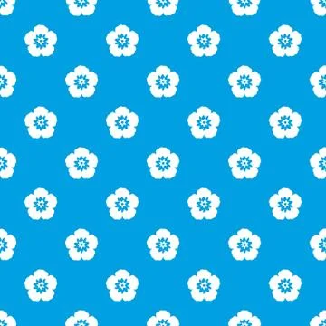 Rose of Sharon, korean flower pattern seamless blue Stock Illustration