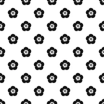 Rose of Sharon pattern, simple style Stock Illustration
