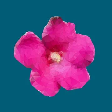 Rose of sharon's pollen,polygonal vector. Stock Illustration