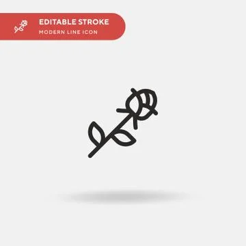 Rose Simple vector icon. Illustration symbol design template for web mobile U Stock Illustration