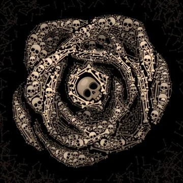 Rose of skulls and bones Stock-Illustration