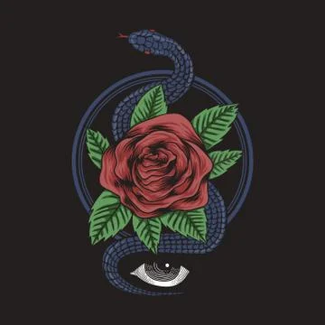 Rose Snake vector illustration Ilustração Stock