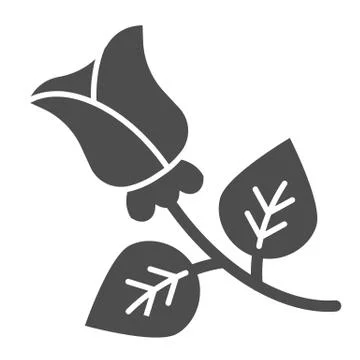 Rose solid icon. Flower vector illustration isolated on white. Floral glyph Stock Illustration