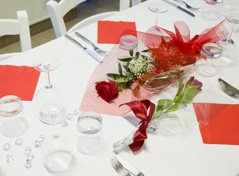 Rose on the table Foto stock