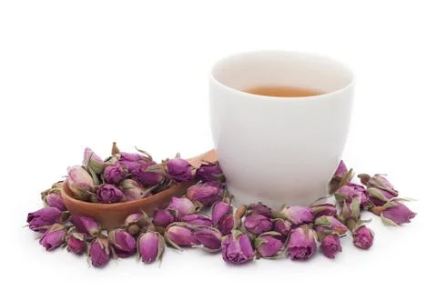 Rose tea cup Stock Photos
