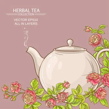Rose tea vector background Stock Illustration