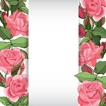 Rose template. Excellent for gift boxes, greeting cards, announcements, poste Stock Illustration
