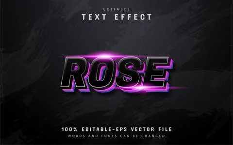 Rose text, 3d style text effect Stock Illustration