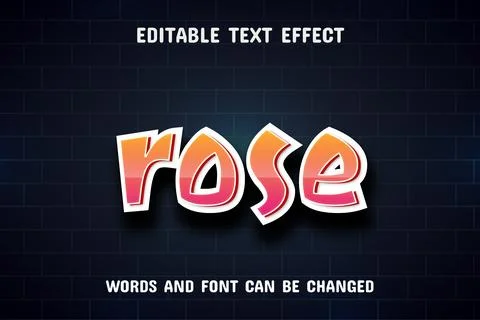 Rose text - editable text effect Stock Illustration