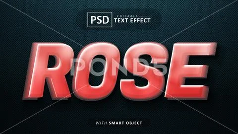 Rose text effect editable Modello PSD
