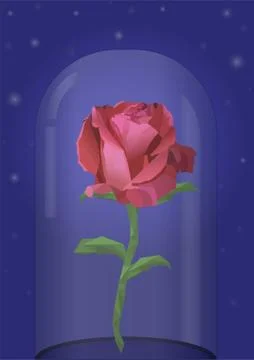 Rose under glass Stock Illustration