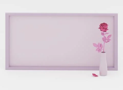 A rose in a vase, a frame Stock Illustration