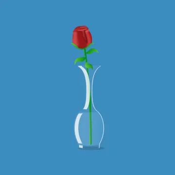 Rose in vase Stock Illustration