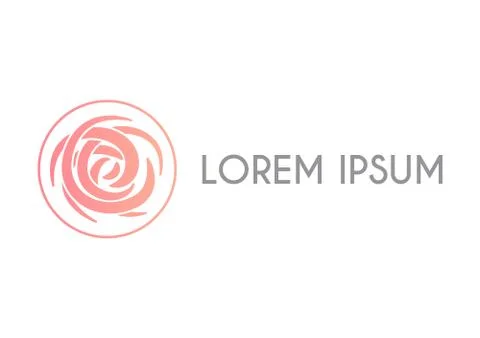 Rose vector logo design template Stock Illustration