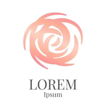 Rose vector logo design template Illustrazione stock