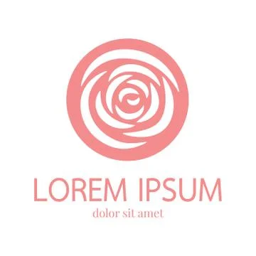 Rose vector logo design template Stock Illustration