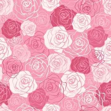 Rose vector seamless pattern. Illustrazione stock